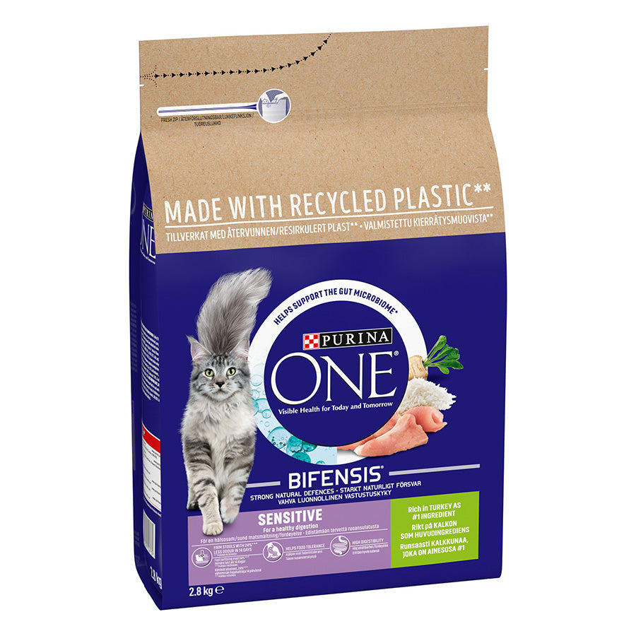 Purina ONE Sensitive Adult Dry Cat Food with Turkey 2.8kg