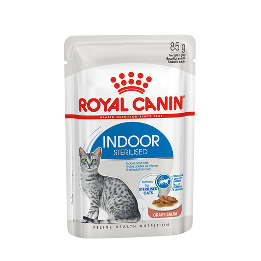 Royal Canin Feline Indoor Sterilised Wet Adult Cat Food In Gravy 12x85g