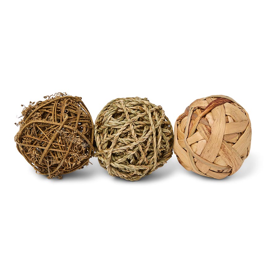 Pets at Home Small Animal Natural Active Play Balls 3 Pack
