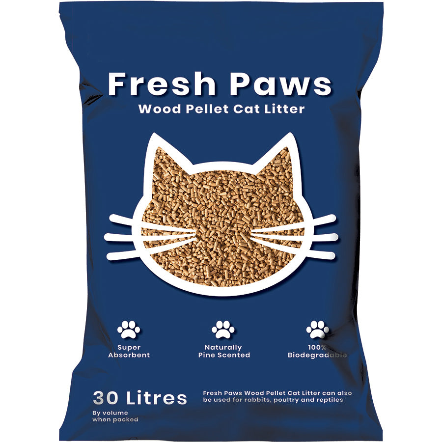 Fresh Paws Wood Pellet Non Clumping Scented Cat Litter 30 Litres