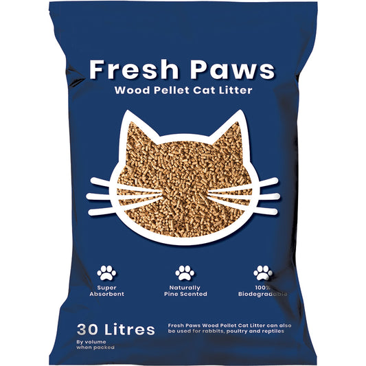 Fresh Paws Wood Pellet Non Clumping Scented Cat Litter 30 Litres