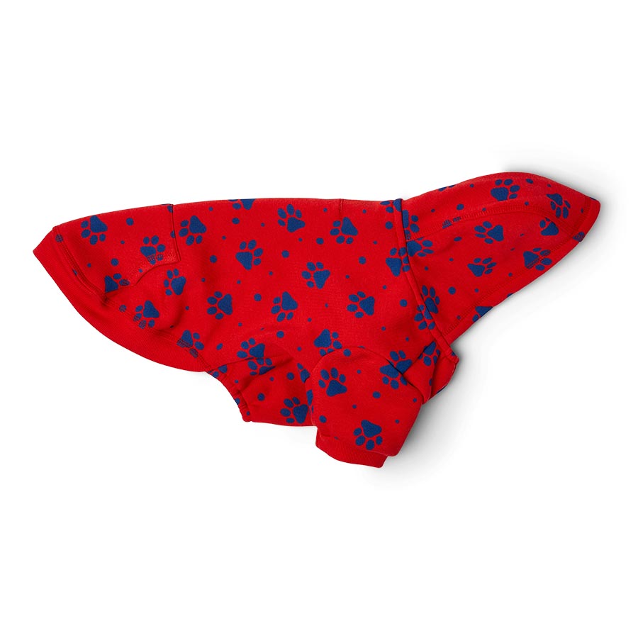Pets at Home Pawprint Dog Hoodie Red