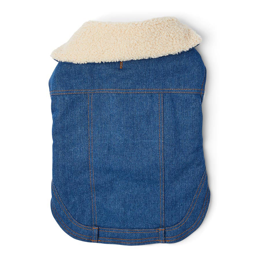 Pets at Home Denim Shearling Dog Jacket Blue