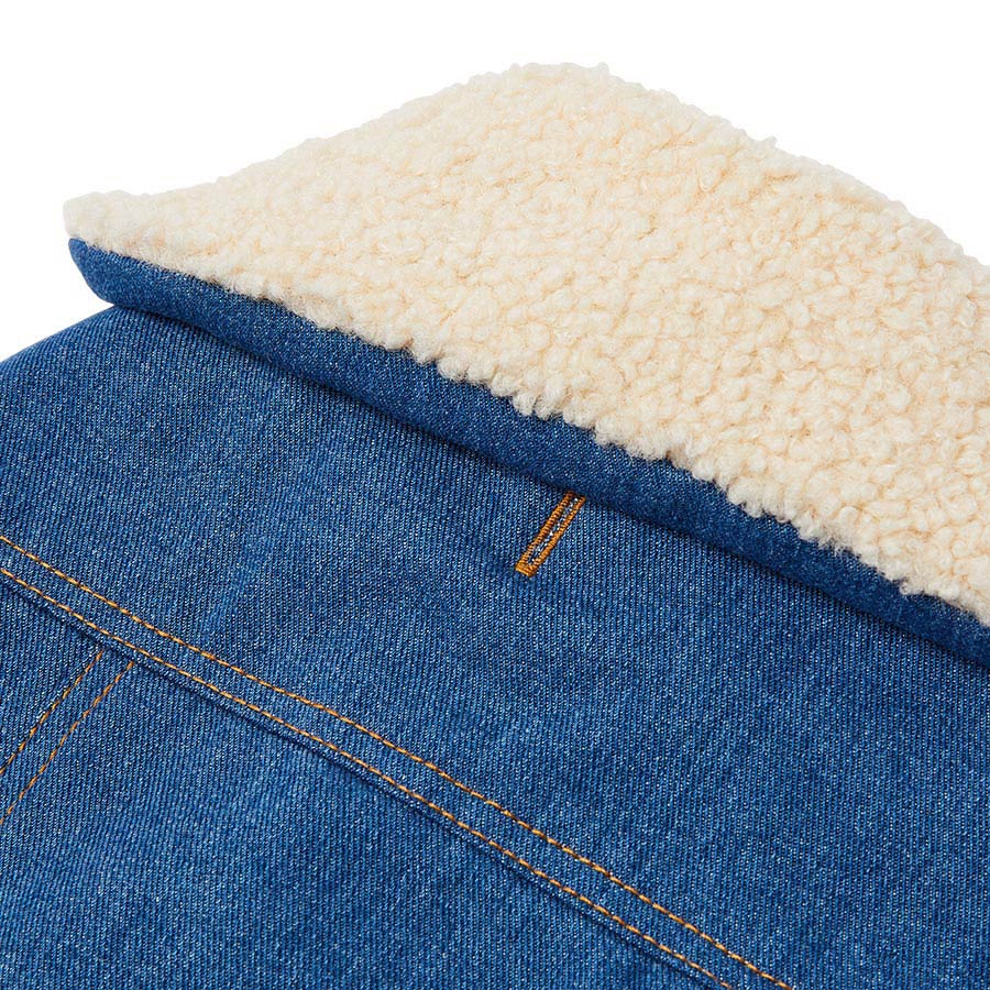 Pets at Home Denim Shearling Dog Jacket Blue