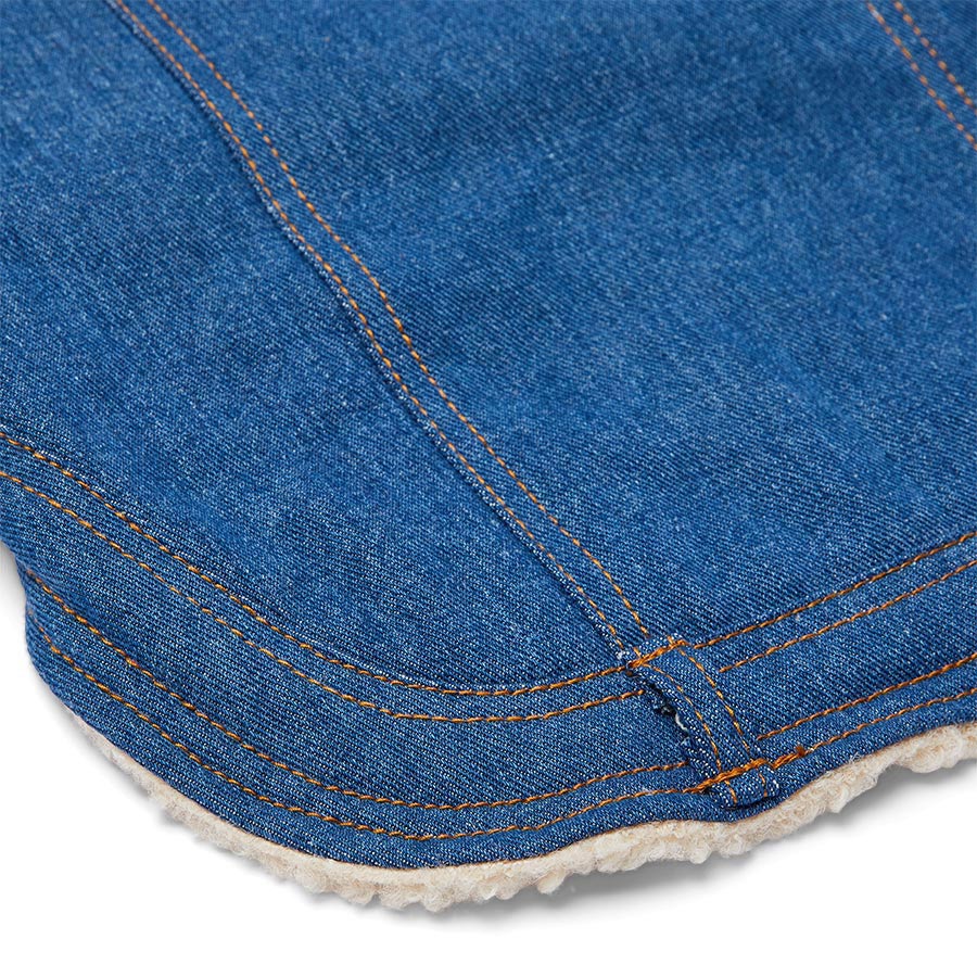 Pets at Home Denim Shearling Dog Jacket Blue