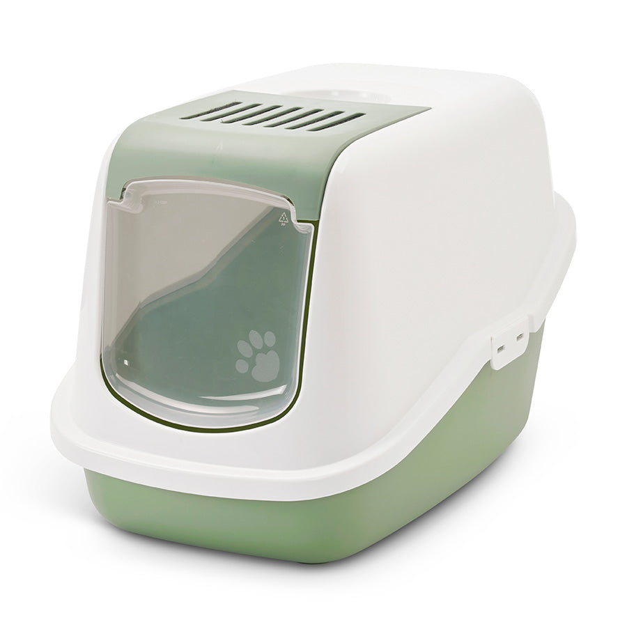 Savic Nestor Hooded Cat Loo Botanical Green Medium