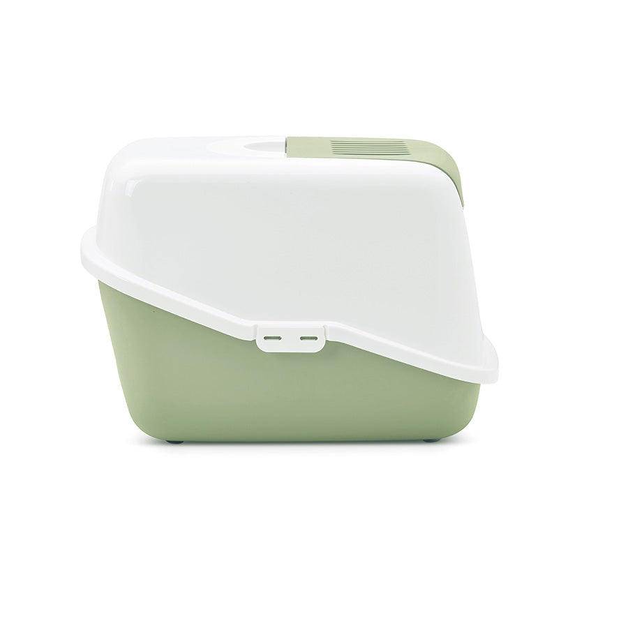 Savic Nestor Hooded Cat Loo Botanical Green Medium