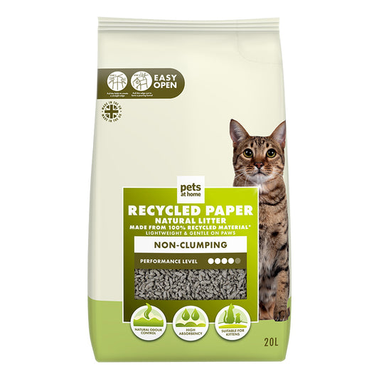 Pets at Home Recycled Paper Cat Litter 20L