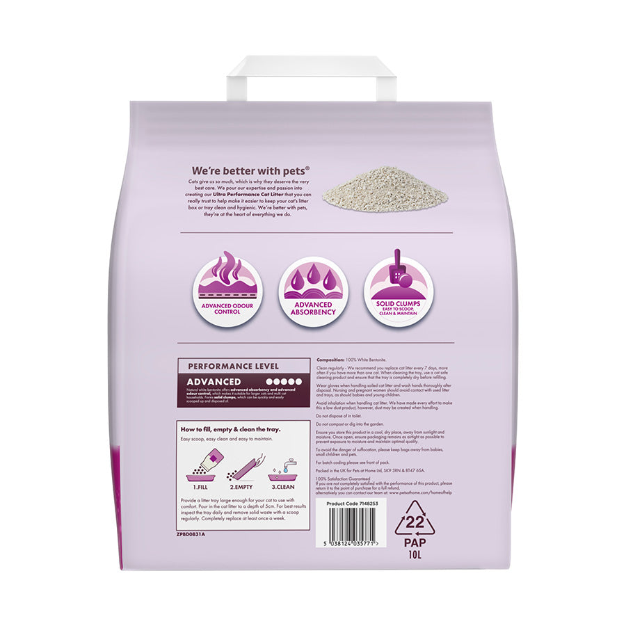 Pets at Home Ultra Performance Clumping Cat Litter 10L