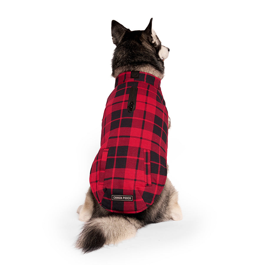 Canada Pooch Thermal Tech Dog Vest Red Plaid XX Small