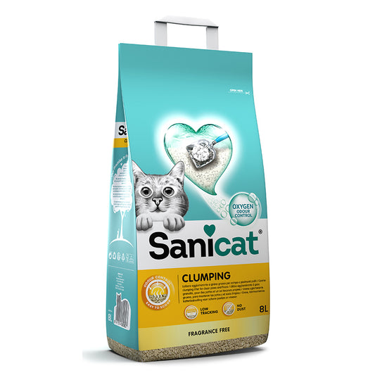 Sanicat Unscented Clumping Cat Litter 8 Litre