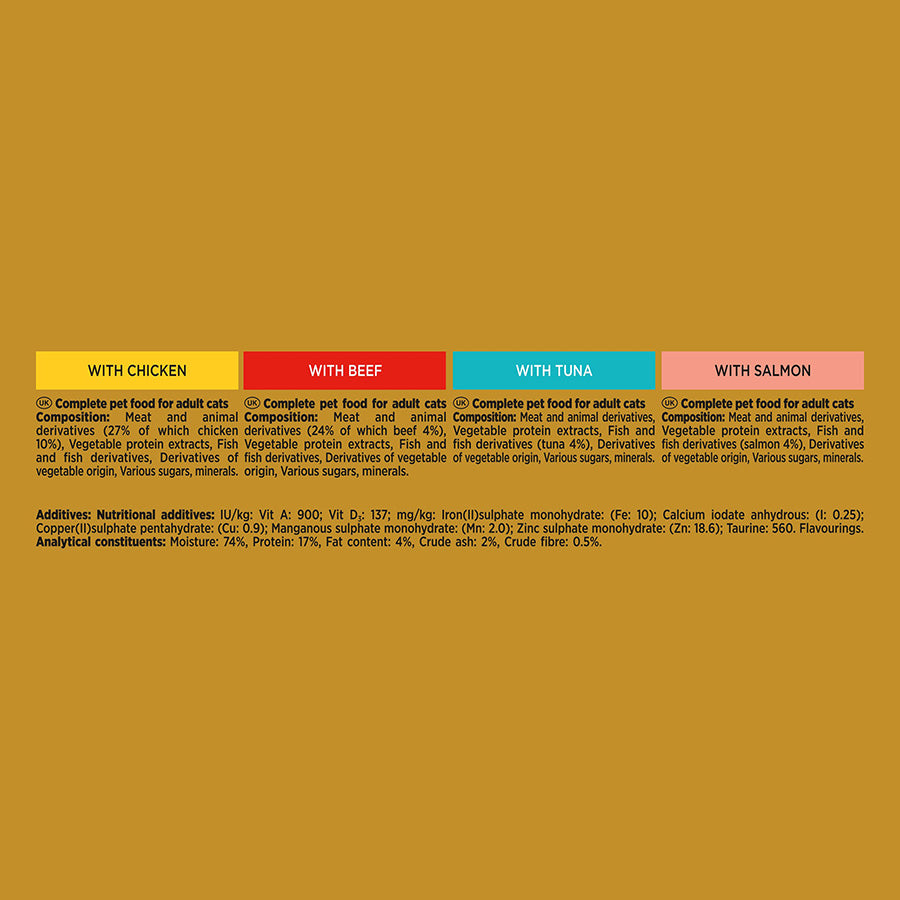 Gourmet Gold Savoury Cake Wet Adult Cat Food Meat & Fish 8x85g