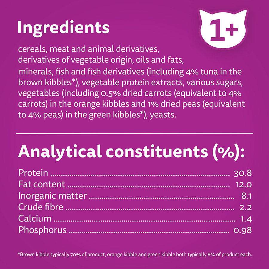 Whiskas 1+ Adult Dry Cat Food with Tuna 7kg