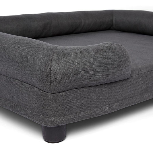 Noble Luxury Raised Bolstered Dog Mattress Grey Medium