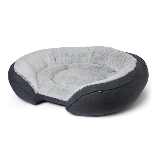 Noble Memory Foam Oval Bolstered Dog Bed Grey