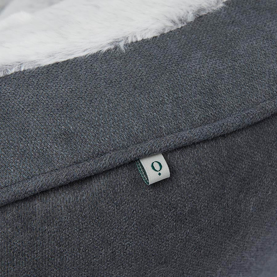 Noble Memory Foam Oval Bolstered Dog Bed Grey