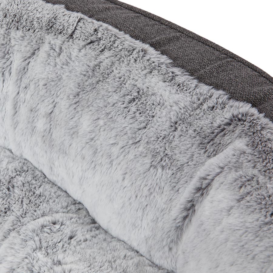 Noble Chenille Bolstered Dog Bed Grey Large