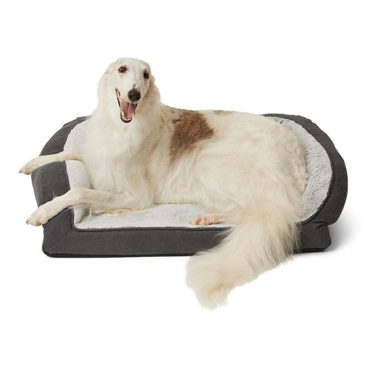 Noble Chenille Bolstered Dog Bed Grey Large