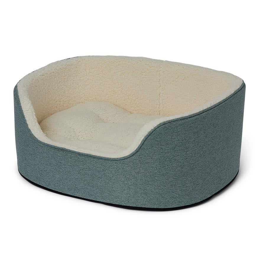 Pets at Home Linen Oval Dog Bed Green