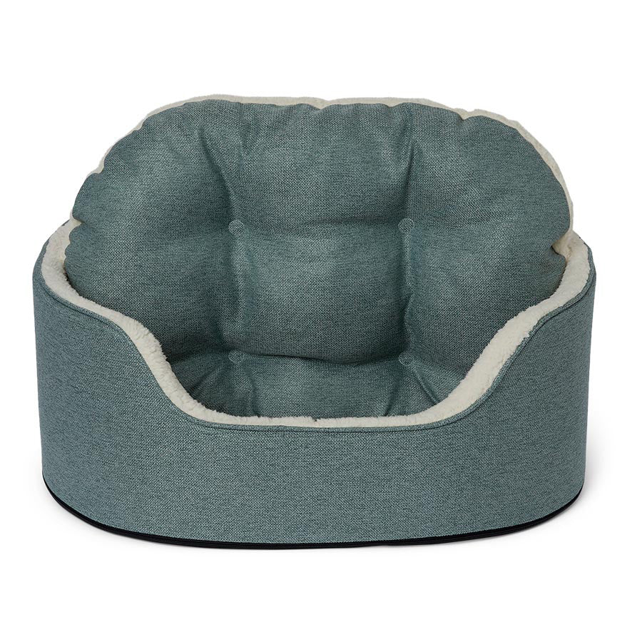 Pets at Home Linen Oval Dog Bed Green