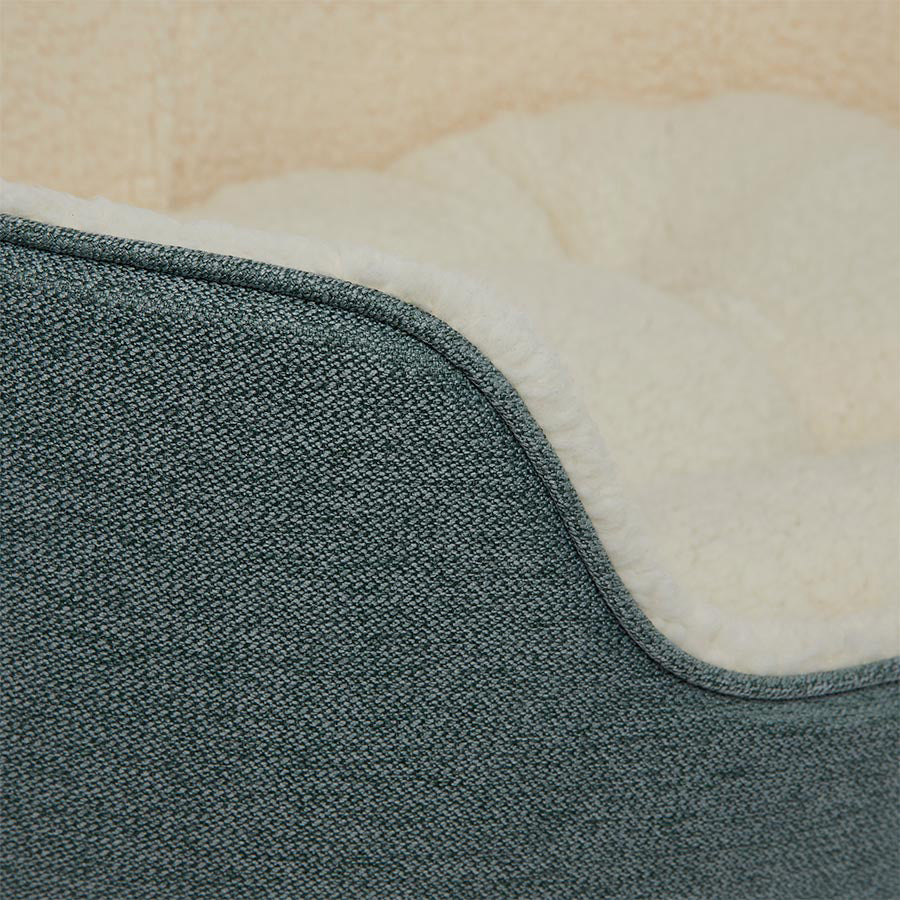 Pets at Home Linen Oval Dog Bed Green