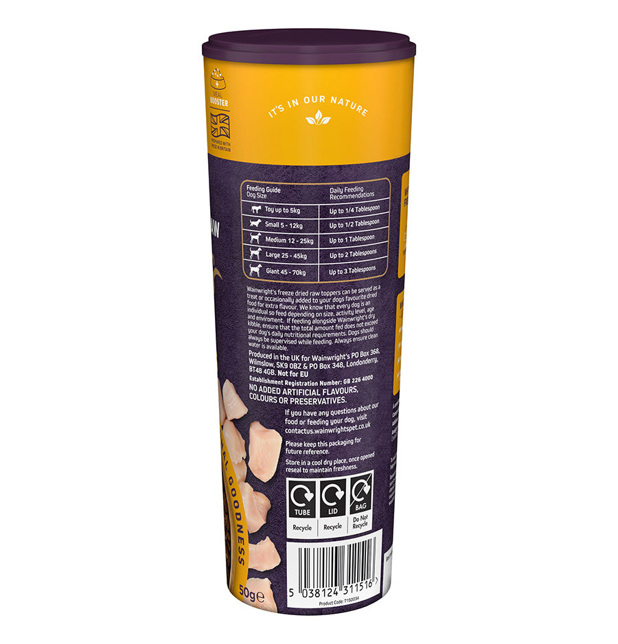 Wainwright's Freeze Dried Raw Dog Food Toppers Sprinkle Chicken 50g