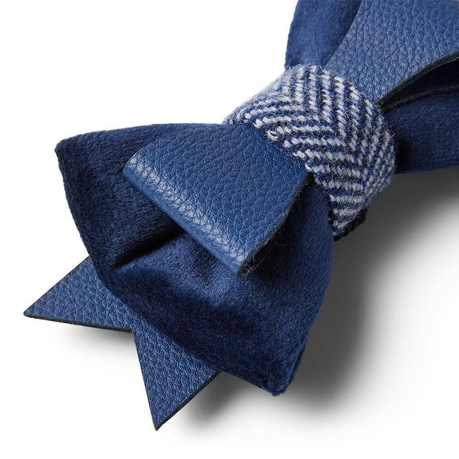 Wainwright's Herringbone Bowtie & Bandana Set Navy