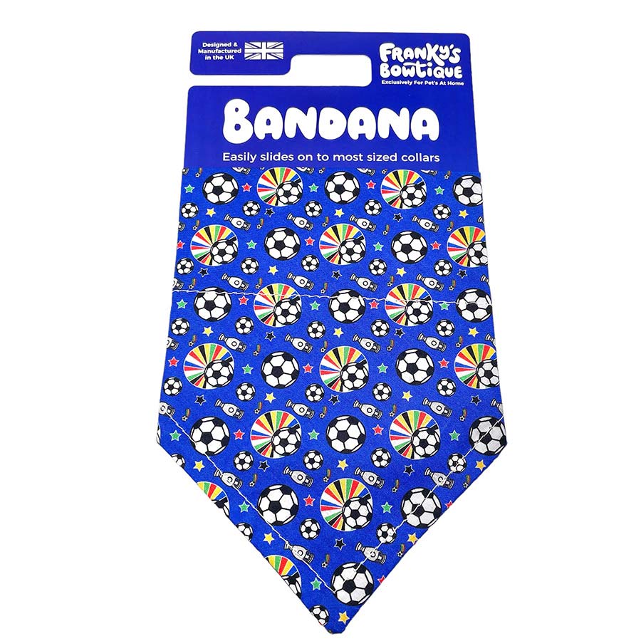 Franky's Bowtique Football Print Pet Bandana Blue