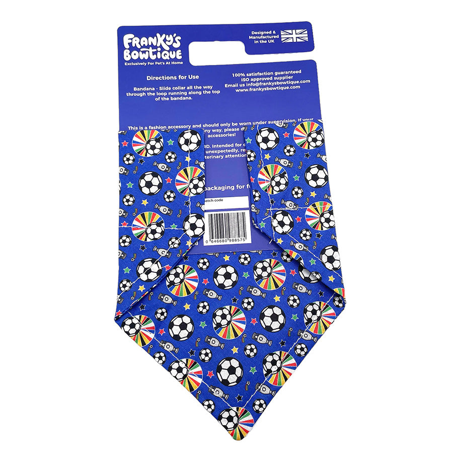 Franky's Bowtique Football Print Pet Bandana Blue
