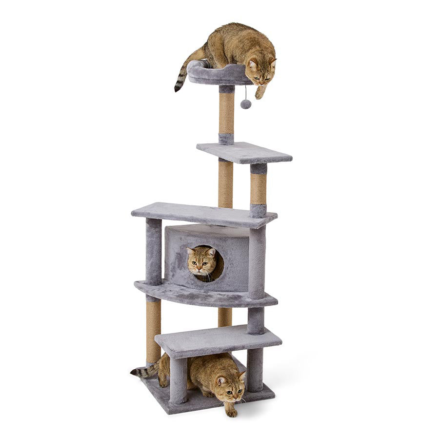 Pets at Home Lily Climb & Hide Cat Tower Grey