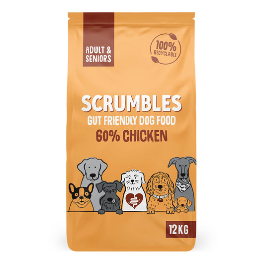 Scrumbles Complete Dry Adult and Senior Dog Food Chicken 12kg