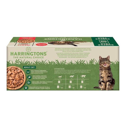 Harringtons Wet Adult Cat Food Meat In Gravy 40 x 85g Pouches