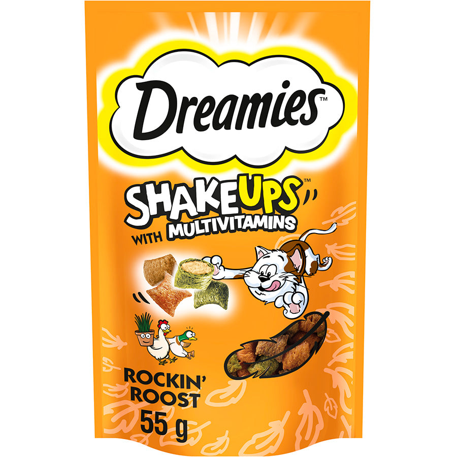 Dreamies Shakeups Multivitamin Rockin Rooster Cat and Kitten Treats 55g