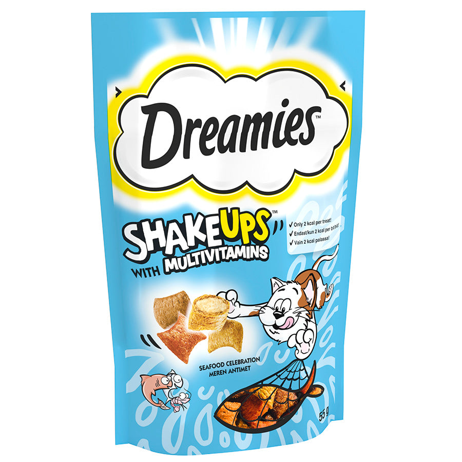 Dreamies Shakeups Multivitamin Seafood Celebration Cat and Kitten Treats 55g