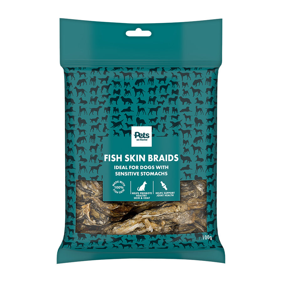 Pets at Home Fish Skin Braids Dog Treats 100g