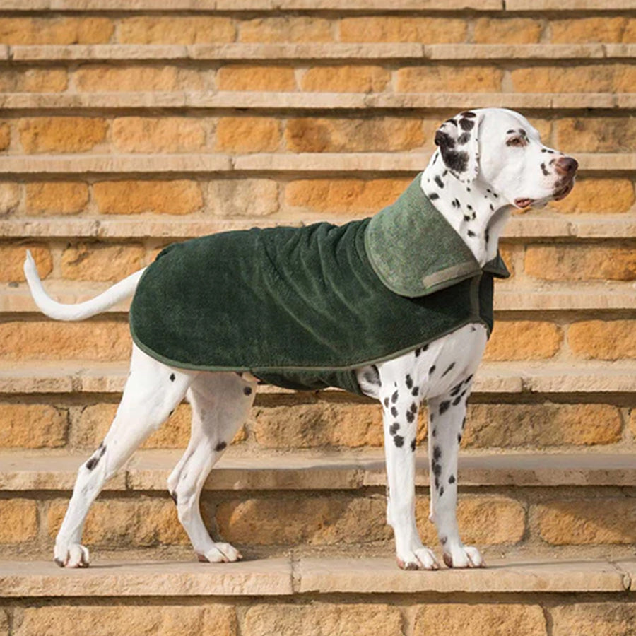 Lords & Labradors Bamboo Fir Dog Drying Coat Green