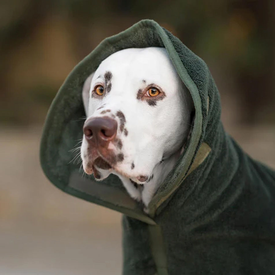 Lords & Labradors Bamboo Fir Dog Drying Coat Green