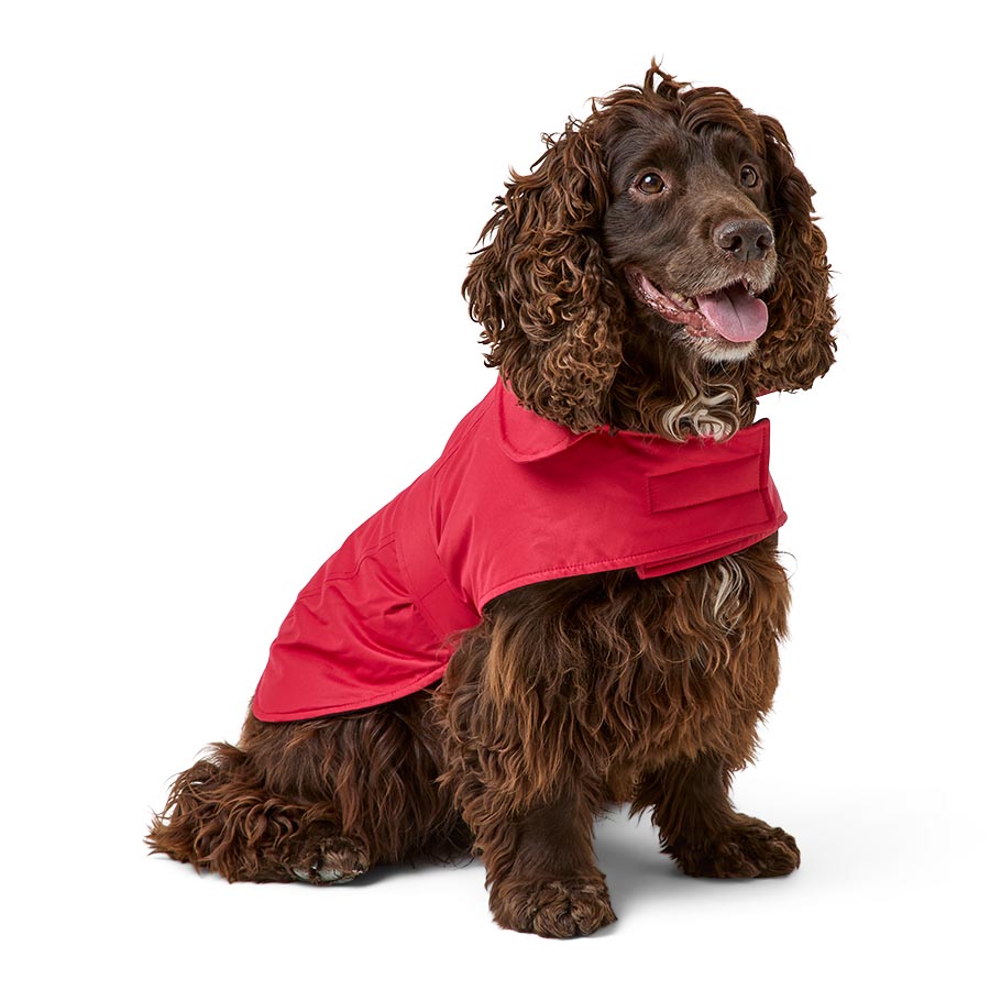Pets at Home Fleece Lined Twill Dog Jacket Red