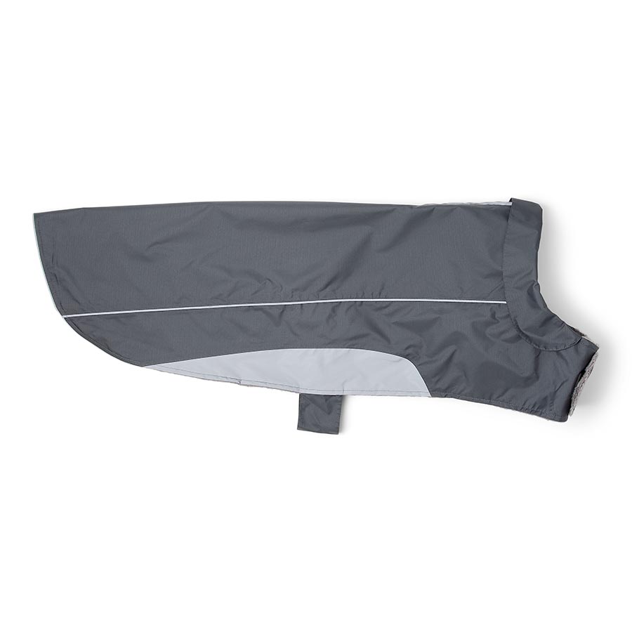 Pets at Home Ripstop Reflective Trim Dog Coat Charcoal