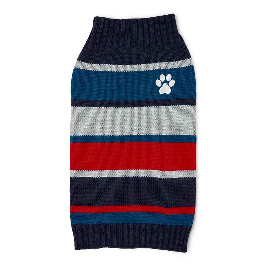 Pets at Home Striped Knitted Dog Jumper Multi-Coloured