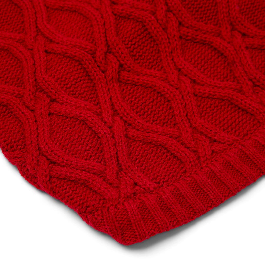 Pets at Home Cable Knit Henley Dog Jumper Red