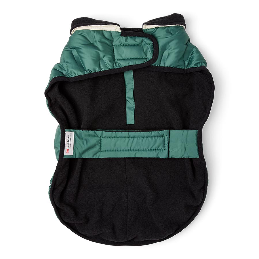 3 Peaks Shower Resistant Dog Parka Jacket Green/Ecru