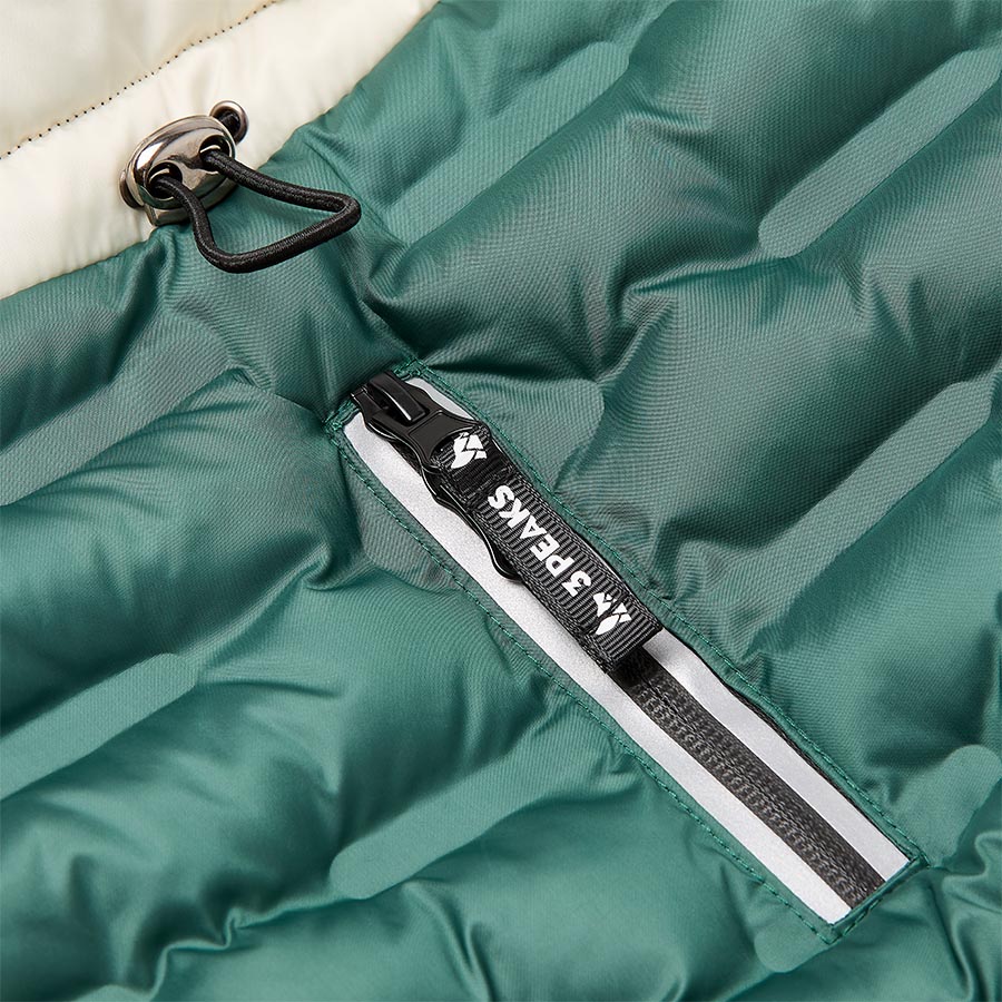 3 Peaks Shower Resistant Dog Parka Jacket Green/Ecru