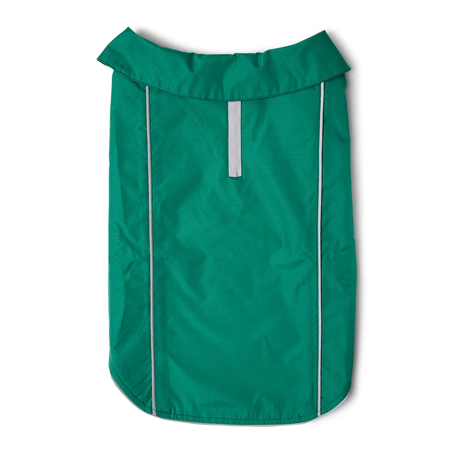 Pets at Home Ripstop Reflective Trim Dog Coat Green