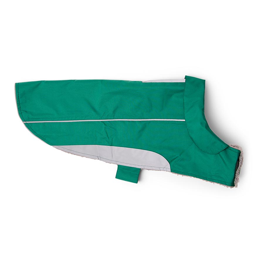 Pets at Home Ripstop Reflective Trim Dog Coat Green