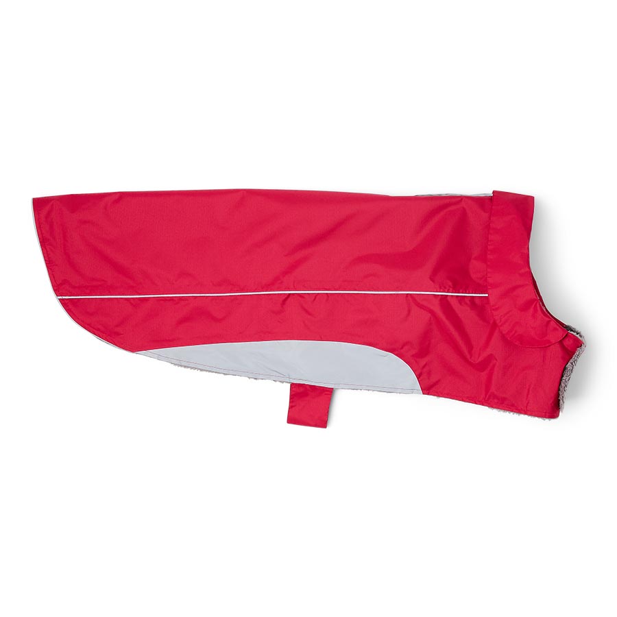 Pets at Home Ripstop Reflective Trim Dog Coat Red