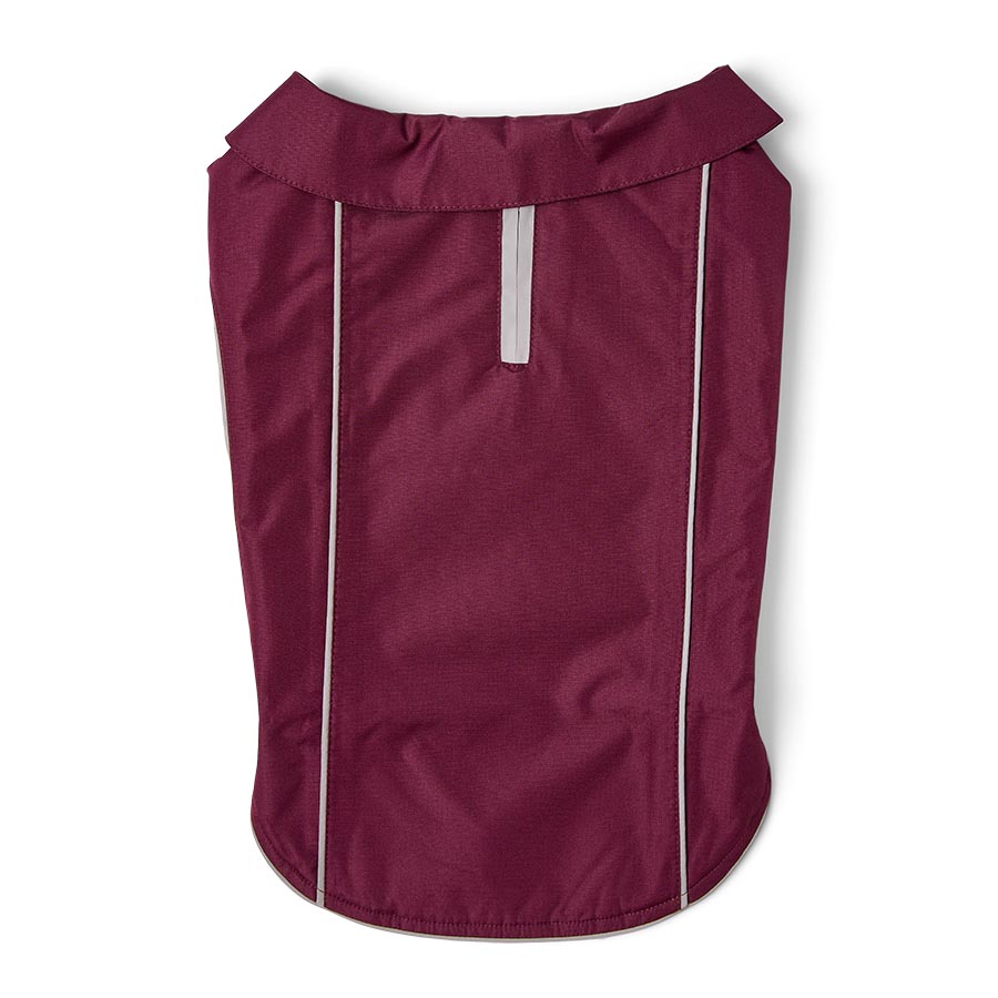Pets at Home Ripstop Reflective Trim Dog Coat Wine