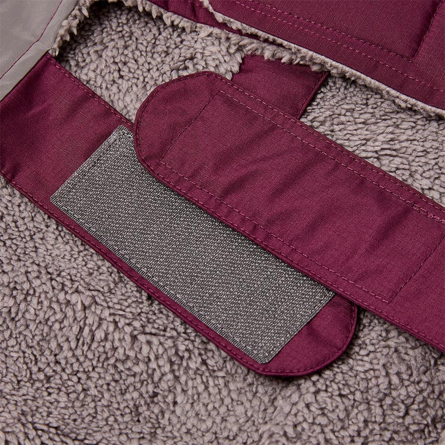 Pets at Home Ripstop Reflective Trim Dog Coat Wine