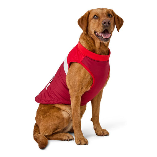 Pets at Home Quilted Colourblock Dog Jacket Red