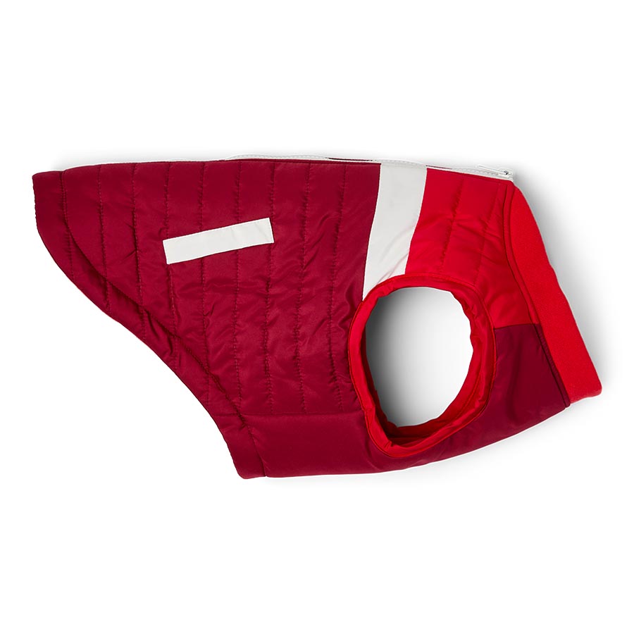 Pets at Home Quilted Colourblock Dog Jacket Red